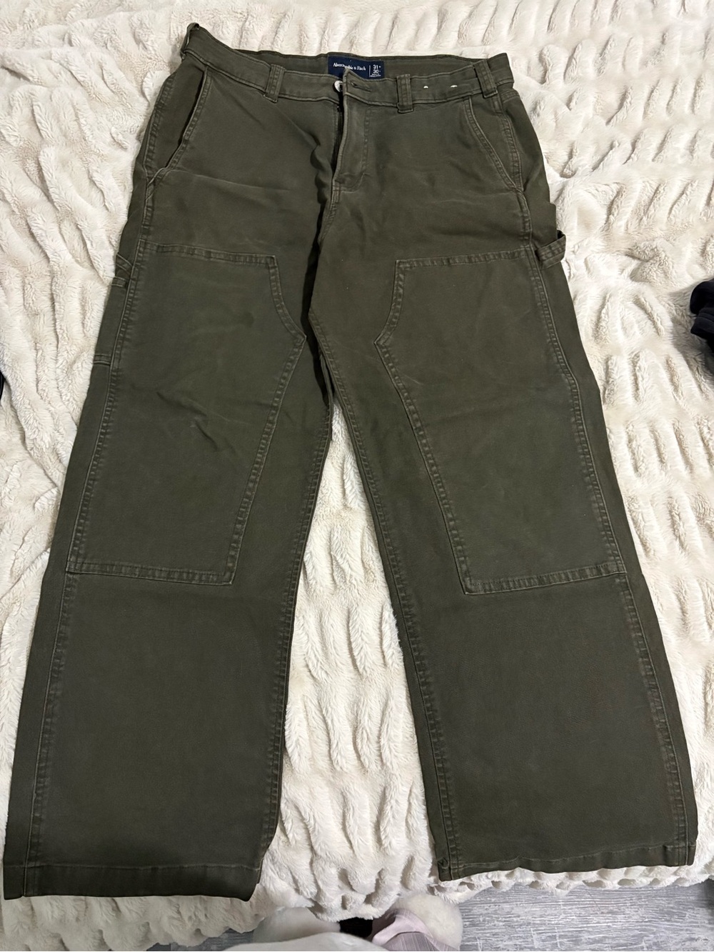 Abercrombie & Fitch Olive Green Straight Carpenter Jeans